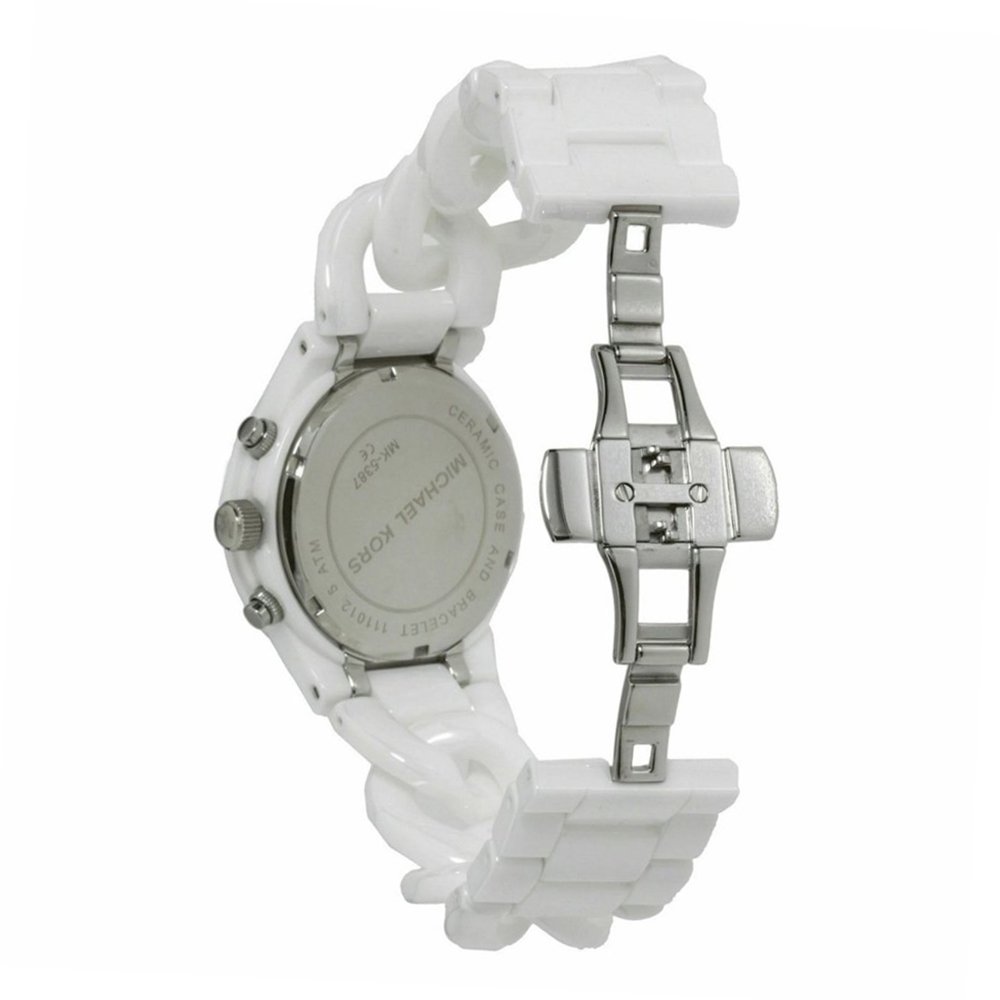 Michael Kors Ceramic White Dial White Steel Strap Watch for Women - MK5387