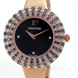  Shop Authentic Swarovski Crystal Rose Black Dial Rose Gold Steel Strap Watch for Women - 5484050 - Luxxuri