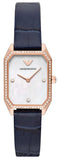  Shop Authentic Emporio Armani Gianni T Bar Quartz Mother of Pearl Dial Blue Leather Strap Watch For Women - AR11466 - Luxxuri