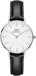  Shop Authentic Daniel Wellington Classic Petite Sheffield White Dial Black Leather Strap Watch For Women - DW00100186 - Luxxuri