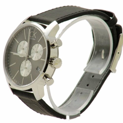  Shop Authentic Calvin Klein City Chronograph Black Dial Black Leather Strap Watch for Men - K2G271CX - Luxxuri