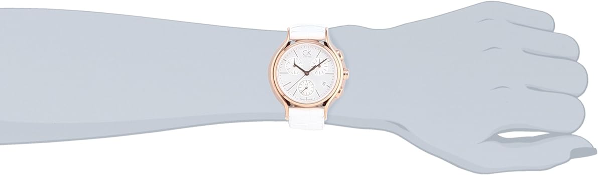  Shop Authentic Calvin Klein Skirt Chronograph White Dial White Leather Strap Watch for Women - K2U296L6 - Luxxuri