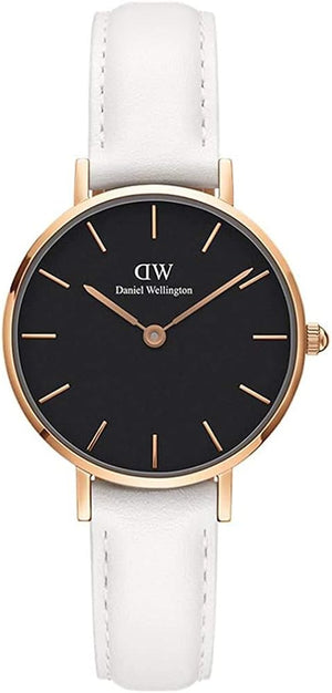  Shop Authentic Daniel Wellington Classic Petite Bondi Black Dial White Leather Strap Watch For Women - DW00100285 - Luxxuri