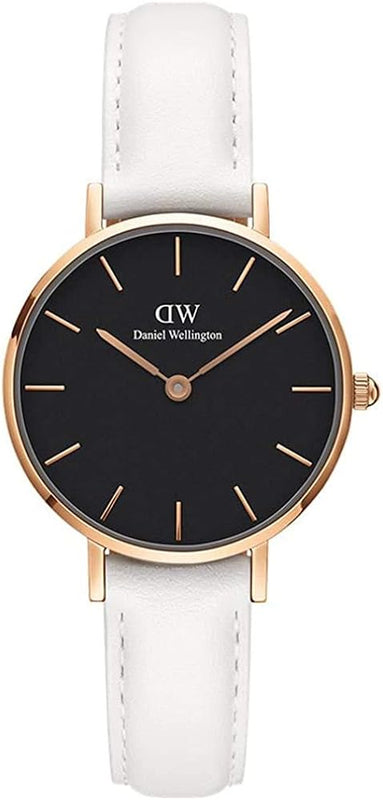  Shop Authentic Daniel Wellington Classic Petite Bondi Black Dial White Leather Strap Watch For Women - DW00100285 - Luxxuri