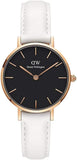  Shop Authentic Daniel Wellington Classic Petite Bondi Black Dial White Leather Strap Watch For Women - DW00100285 - Luxxuri
