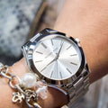 Michael Kors Slim Runway Silver Dial Silver Stainless Steel Strap Watch for Women - MK3178