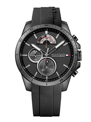  Shop Authentic Tommy Hilfiger Decker Black Dial Black Rubber Strap Watch for Men - 1791352 - Luxxuri