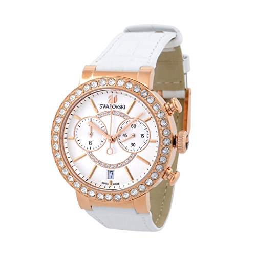  Shop Authentic Swarovski Citra Sphere Chrono White Dial White Leather Strap Watch for Women - 5080602 - Luxxuri