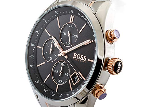  Shop Authentic Hugo Boss Grand Prix Black Dial Two Tone Steel Strap Watch for Men - 1513473 - Luxxuri