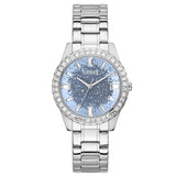  Shop Authentic Guess Glitter Burst Diamonds Blue Dial Silver Steel Strap Watch for Women - GW0405L1 - Luxxuri