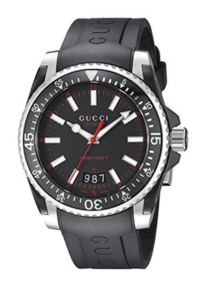  Shop Authentic Gucci Dive Quartz Black Dial Black Rubber Strap Watch For Men - YA136303 - Luxxuri