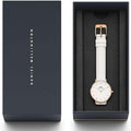  Shop Authentic Daniel Wellington Petite White Dial White Leather Strap Watch For Women - DW00100249 - Luxxuri