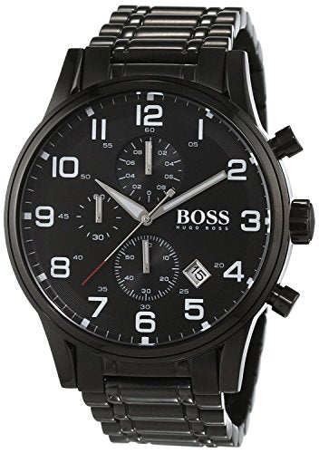  Shop Authentic Hugo Boss Chronograph Black Dial Black Steel Strap Watch for Men - 1513180 - Luxxuri