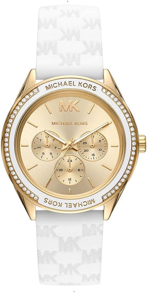  Shop Authentic Michael Kors Jessa Quartz Gold Dial White Silicone Strap Watch For Women - MK7267 - Luxxuri