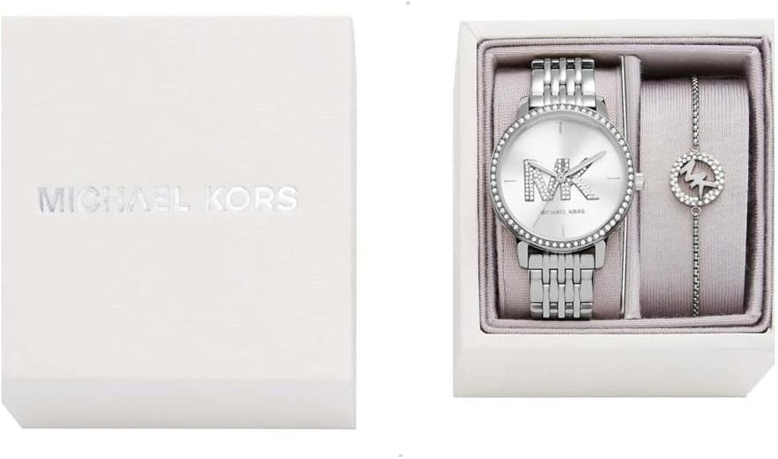  Shop Authentic Michael Kors Melissa Quartz Silver Dial Silver Steel Strap Watch for Women - MK1055 - Luxxuri