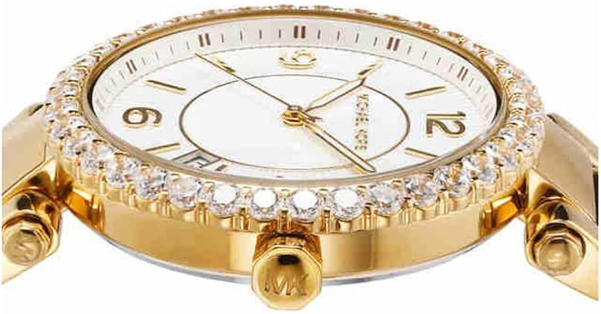  Shop Authentic Michael Kors Parker Mother of Pearl White Dial Gold Steel Strap Watch For Women - MK4693 - Luxxuri