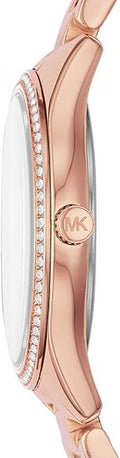  Shop Authentic Michael Kors Lauryn Mother of Pearl Dial Rose Gold Dial Rose Gold Steel Strap Watch For Women - MK4491 - Luxxuri