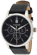  Shop Authentic Tommy Hilfiger Kyle Quartz Black Dial Black Leather Strap Watch for Men - 1791630 - Luxxuri