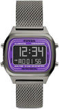  Shop Authentic Fossil Retro Digital Purple Dial Grey Mesh Strap Watch for Men - FS5888 - Luxxuri
