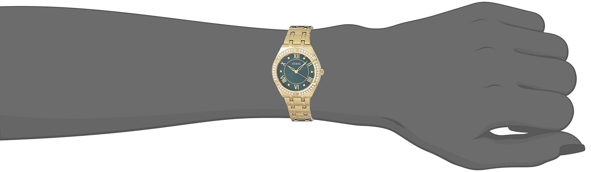  Shop Authentic Guess Cosmo Diamonds Green Dial Gold Steel Strap Watch for Women - GW0033L8 - Luxxuri