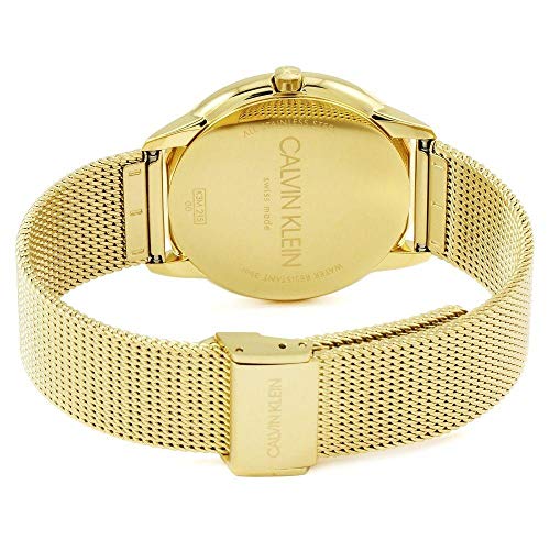  Shop Authentic Calvin Klein Minimal White Dial Gold Mesh Bracelet Watch for Men - K3M21526 - Luxxuri