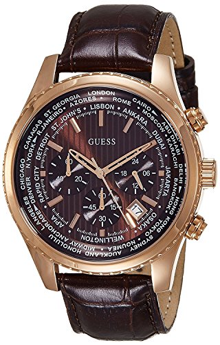  Shop Authentic Guess Pursuit Chronograph Brown Dial Brown Leather Strap Watch for Men - W0500G3 - Luxxuri
