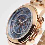  Shop Authentic Michael Kors Runway Stop Hunger Quartz Blue Dial Rose Gold Steel Strap Watch For Men - MK8358 - Luxxuri