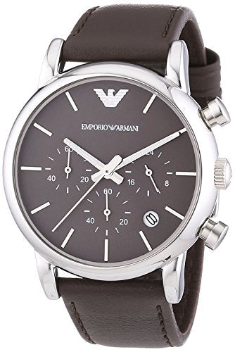  Shop Authentic Emporio Armani Classic Chronograph Brown Dial Brown Leather Strap Watch For Men - AR1734 - Luxxuri
