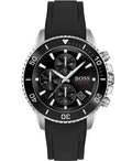  Shop Authentic Hugo Boss Admiral Black Dial Black Silicone Strap Watch for Men - 1513912 - Luxxuri