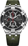  Shop Authentic Maurice Lacroix Aikon Chronograph Black Dial Green Leather Strap Watch for Men - AI1018-PVB21-330-1 - Luxxuri