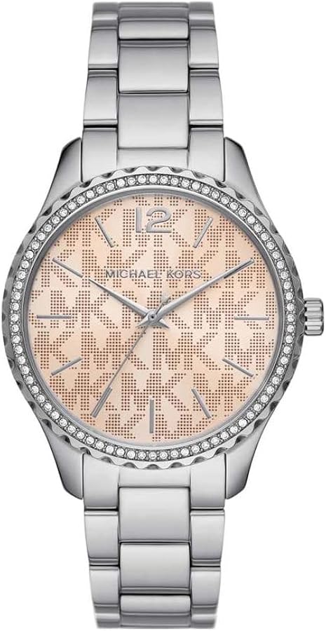  Shop Authentic Michael Kors Layton Three Hand Pink Dial Silver Steel Strap Watch For Women - MK7298 - Luxxuri
