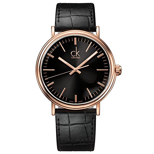  Shop Authentic Calvin Klein Surround Black Dial Black Leather Strap Watch for Men - K3W216C1 - Luxxuri