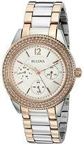  Shop Authentic Bulova Crystal Collection Silver Dial Two Tone Steel Strap Watch for Women - 98N100 - Luxxuri