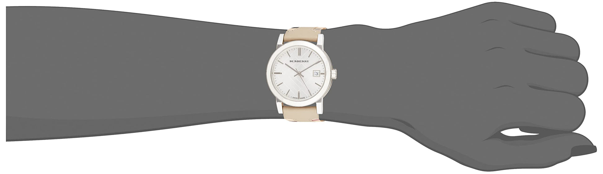  Shop Authentic Burberry The City White Dial Beige Leather Strap Watch for Women - BU9132 - Luxxuri