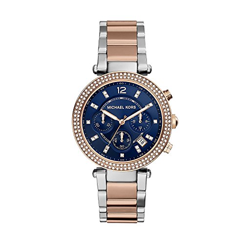  Shop Authentic Michael Kors Parker Blue Dial Two Tone Steel Strap Watch for Women - MK6141 - Luxxuri