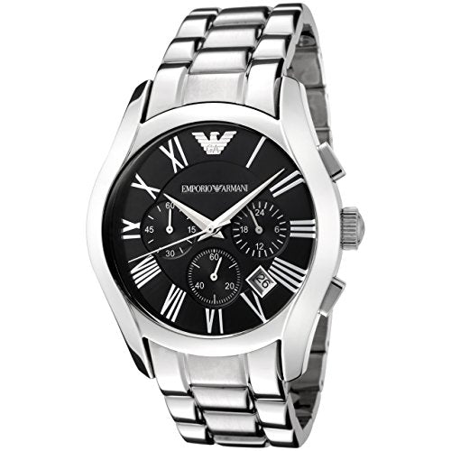  Shop Authentic Emporio Armani Valente Chronograph Black Dial Silver Stainless Steel Watch For Men - AR0673 - Luxxuri