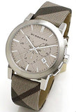  Shop Authentic Burberry The City Smoke Dial Checked Brown Leather Strap Watch for Men - BU9358 - Luxxuri