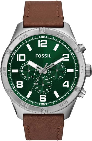  Shop Authentic Fossil Brox Multifunction Green Dial Brown Leather Strap Watch for Men - BQ2801 - Luxxuri