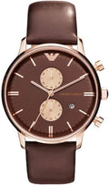  Shop Authentic Emporio Armani Classic Chronograph Brown Dial Brown Leather Strap Watch For Men - AR0387 - Luxxuri