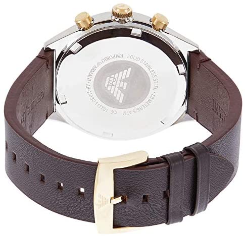  Shop Authentic Emporio Armani Chronograph White Dial Brown Leather Strap Watch For Men - AR11033 - Luxxuri