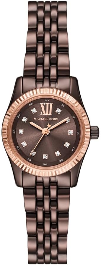  Shop Authentic Michael Kors Lexington Three-Hand Brown Dial Brown Steel Strap Watch for Women - MK4844 - Luxxuri