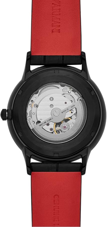  Shop Authentic Emporio Armani Meccanico Skeleton Black Dial Black Leather Strap Watch For Men - AR60046 - Luxxuri