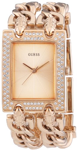 Guess Mod Heavy Metal Diamonds Rose Gold Dial Rose Gold Steel Strap Watch for Women - W0072L3