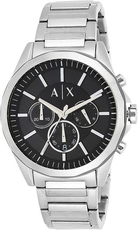  Shop Authentic Armani Exchange Drexler Chronograph Black Dial Silver Steel Strap Watch for Men - AX2600 - Luxxuri