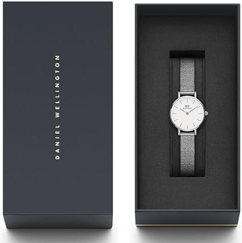 Shop Authentic Daniel Wellington Classic Petite Sterling White Dial Silver Mesh Bracelet Watch for Women - DW00100442 - Luxxuri