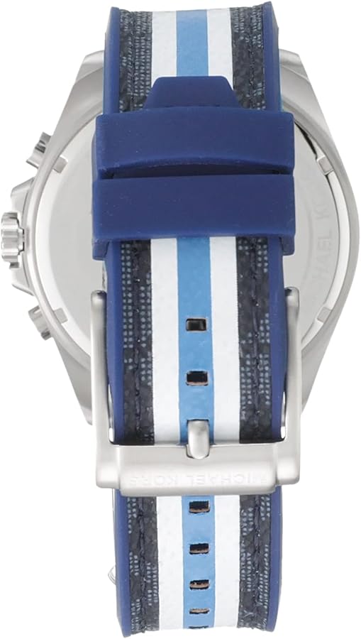  Shop Authentic Michael Kors Brecken Chronograph Blue Dial Two Tone PVC Strap Watch For Men - MK8950 - Luxxuri