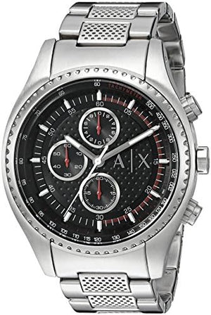  Shop Authentic Armani Exchange The Driver Chronograph Black Dial Silver Steel Strap Watch For Men - AX1612 - Luxxuri