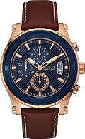  Shop Authentic Guess Pinnacle Chronograph Quartz Blue Dial Brown Leather Strap Watch For Women - W0673G3 - Luxxuri