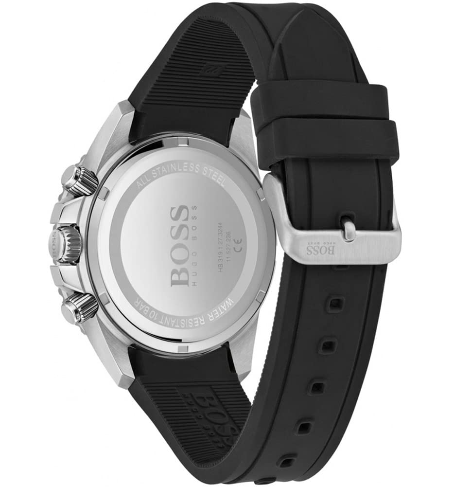  Shop Authentic Hugo Boss Admiral Black Dial Black Silicone Strap Watch for Men - 1513912 - Luxxuri