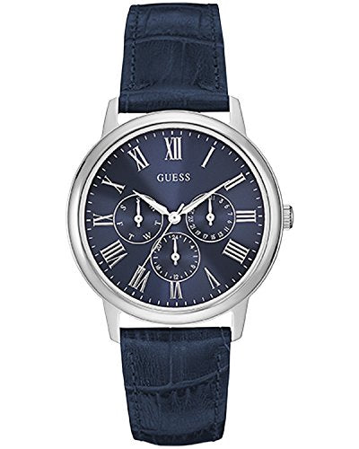 Shop Authentic Guess Wafer Chronograph Quartz Blue Dial Blue Leather Strap Watch For Men - W0496G3 - Luxxuri